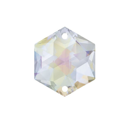 Swarovski Strass crystal 14mm Aurora Borealis Hexagon Star prism with Two Holes