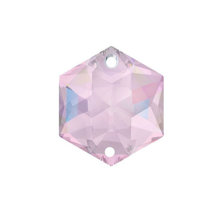 Swarovski Strass crystal 14mm Rosaline Hexagon Star prism with Two Holes