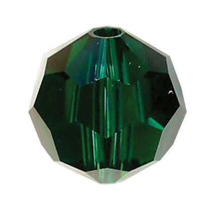 Swarovski Strass Crystal 8mm Emerald Faceted Round Bead with Hole Through