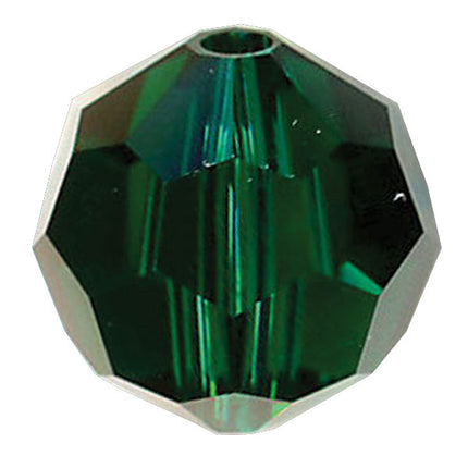 Swarovski Strass Crystal 10mm Emerald Faceted Round Bead with Hole Through