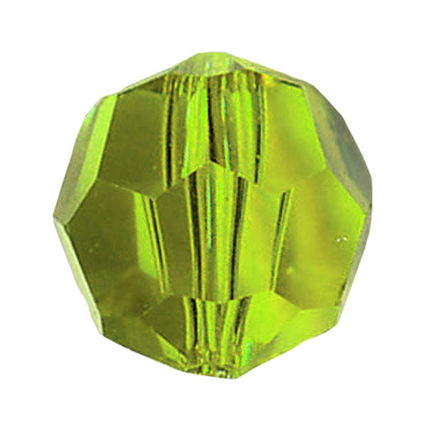 Swarovski Strass Crystal 8mm Light Peridot Faceted Round Bead with Hole Through