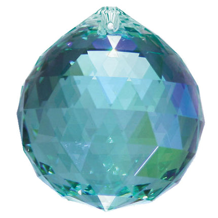 Swarovski Strass Crystal 40mm Antique Green with Aurora Borealis Effect Faceted Ball Prism