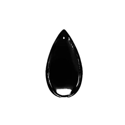 Smooth Almond Crystal 1.5 inches Black Prism with One Hole on Top