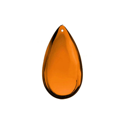 Smooth Almond Crystal 2 inches Amber Prism with One Hole on Top
