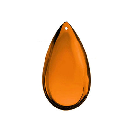 Smooth Almond Crystal 2.5 inches Amber Prism with One Hole on Top