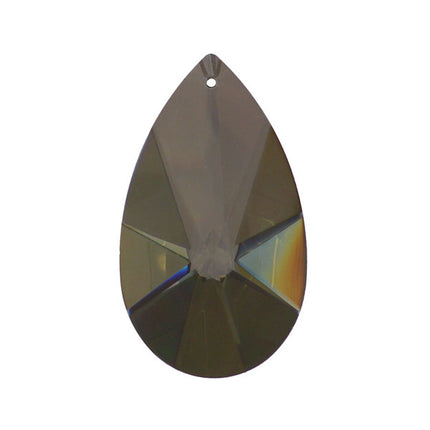 Modern Almond Crystal 2 inches Golden Teak Prism with One Hole on Top