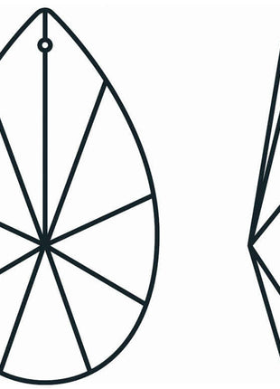 Modern Almond Crystal 4 inches Clear Prism with One Hole on Top