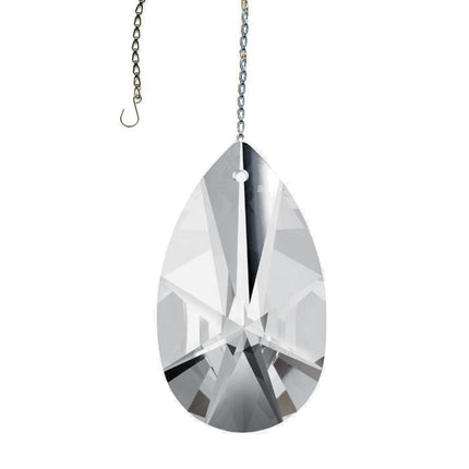 Crystal Suncatcher Almond Shape Prism 2 inch Swarovski Strass Silver Shade Prism