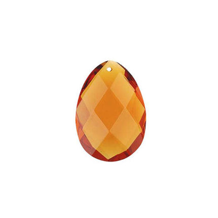 Classic Almond Crystal 2 inches Amber Prism with One Hole on Top