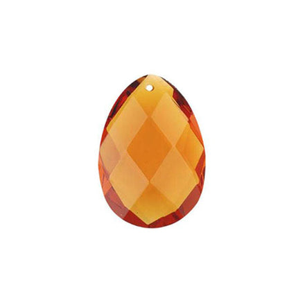 Classic Almond Crystal 2.5 inches Light Amber Prism with One Hole on Top