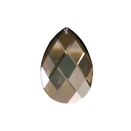 Classic Almond Crystal 3 inches Golden Teak Prism with One Hole on Top