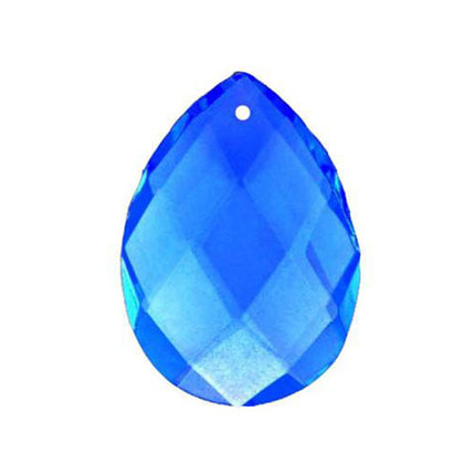 Classic Almond Crystal 4 inches Blue Prism with One Hole on Top
