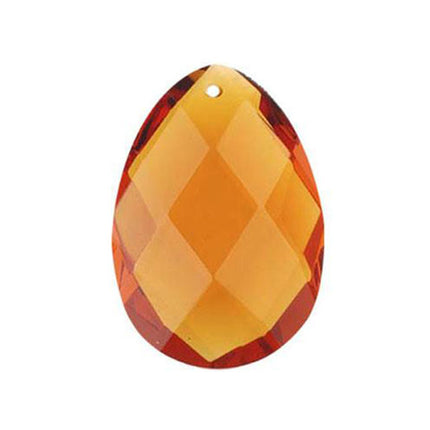 Classic Almond Crystal 4 inches Amber Prism with One Hole on Top