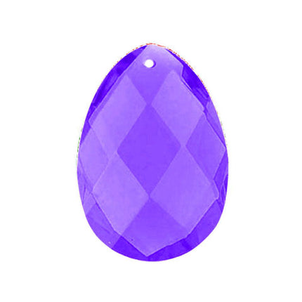 Classic Almond Crystal 4 inches Purple Prism with One Hole on Top