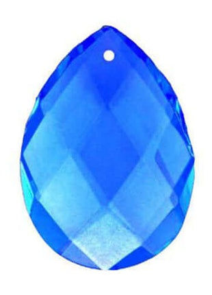 Classic Almond Crystal 5 inches Blue Prism with One Hole on Top