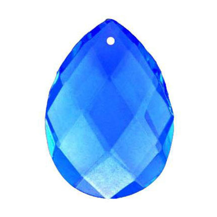 Classic Almond Crystal 5 inches Blue Prism with One Hole on Top