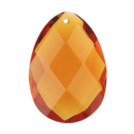 Classic Almond Crystal 5 inches Dark Amber Prism with One Hole on Top