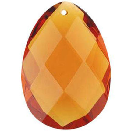 Classic Almond Crystal 6 inches Amber Prism with One Hole on Top