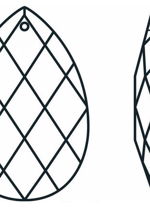 Classic Almond Crystal 2.5 inches Clear Prism with One Hole on Top