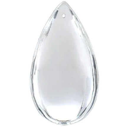 Smooth Almond Crystal 4 inches Clear Prism with One Hole on Top