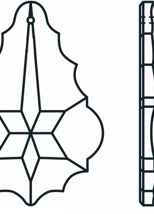 Pendeloque Crystal 2 inches Honey Prism with One Hole on Top