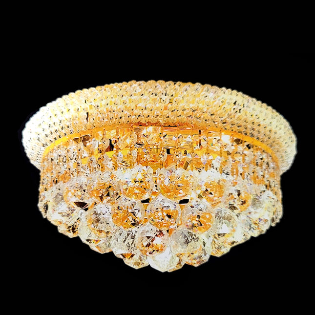 Crystal Chandelier W:15" x H:8" Genuine Magnificent Crystal Prisms 4 Lights-CrystalPlace