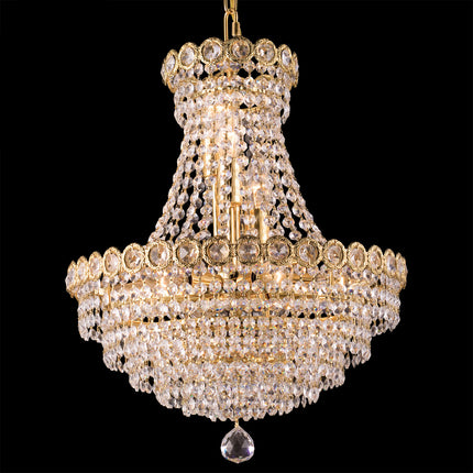 Crystal Chandelier W:16" x H:18" Genuine Magnificent Crystal Prisms 9 Lights-CrystalPlace