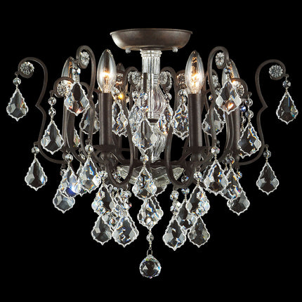 Crystal Chandelier W:20" x H:17" Genuine Magnificent Crystal Prisms 6 Lights-CrystalPlace
