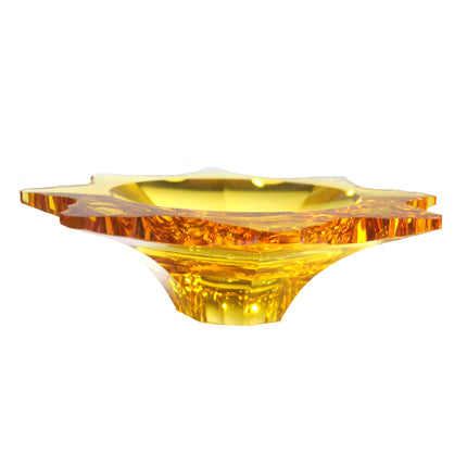 Crystal Bobeche 5 inch Amber with 26mm Center Hole