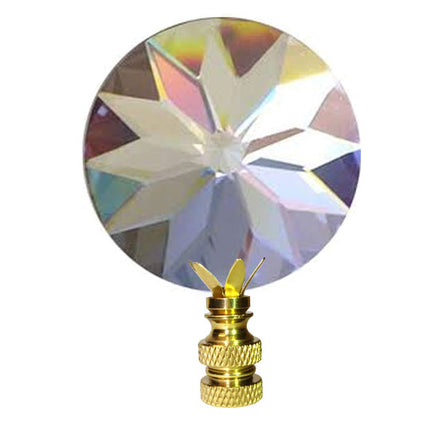 Lamp Shade Finial 45mm Clear Faceted Disk Prism Magnificent Crystal