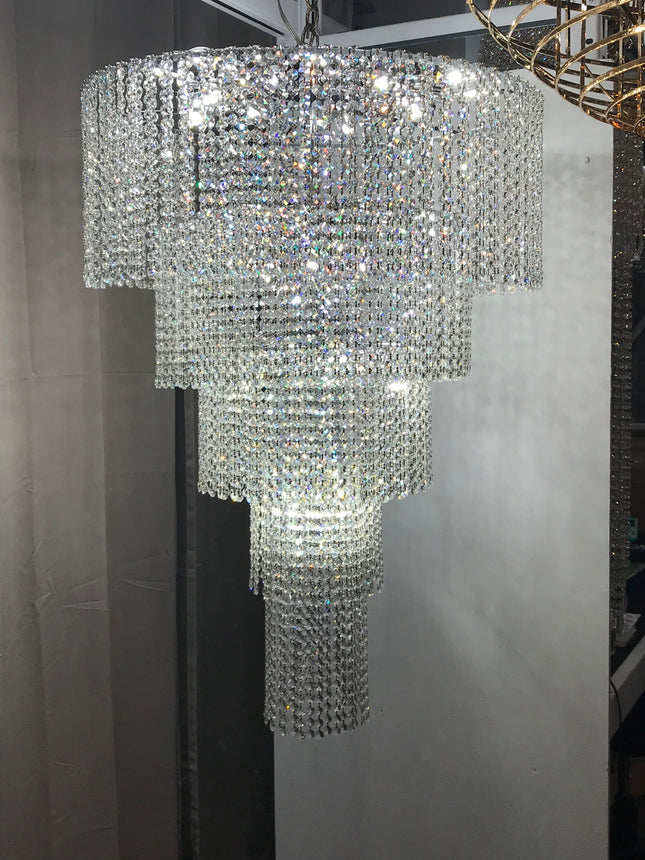 Crystal Chandelier W:30" x H:46" Genuine Magnificent Crystal Prisms 47 Lights-CrystalPlace