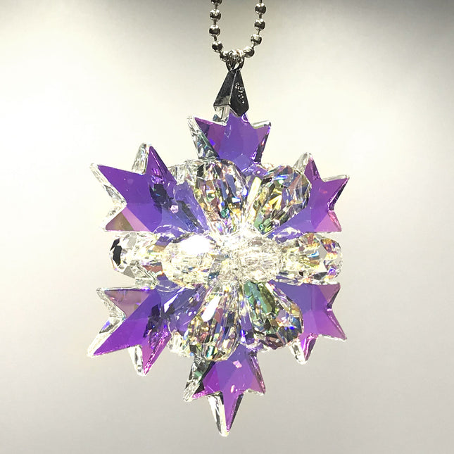 Purple Crystal Suncatcher Prism Cluster Made w / Swarovski Crystals, 2  longueurs pour voiture ou fenêtre de maison AURA PURPLE -  France