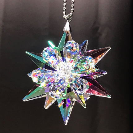 Crystal Ornament Aurora Borealis Faceted Star Burst, Suncatcher, Rainbow Maker, Magnificent Crystal