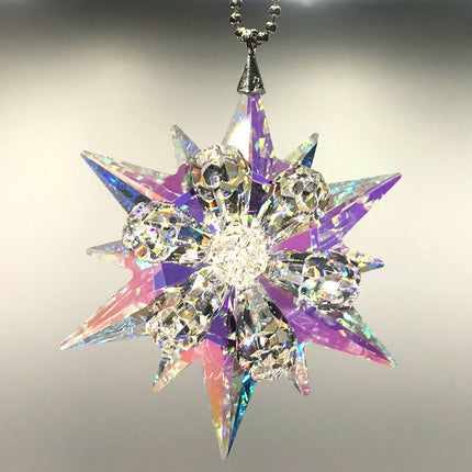 Crystal Ornament Aurora Borealis Faceted Star Burst, Suncatcher, Rainbow Maker, Magnificent Crystal