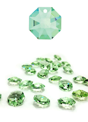 Swarovski Strass Crystal 14mm Light Peridot Octagon Lily Prism One Hole
