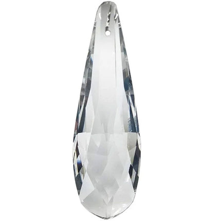 Faceted Drop Crystal 4.5 inches Clear Prism with One Hole on Top