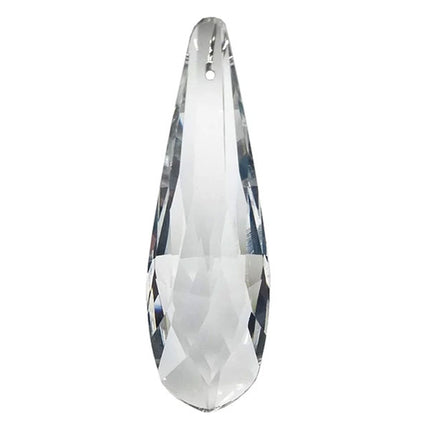 Faceted Drop Crystal 4 inches Clear Prism with One Hole on Top