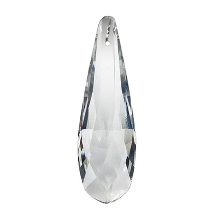 Faceted Drop Crystal 3.25 inches Clear Prism with One Hole on Top