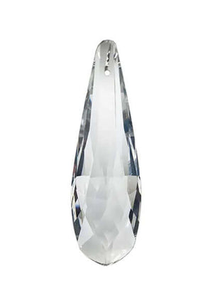 Faceted Drop Crystal 2.5 inches Clear Prism with One Hole on Top