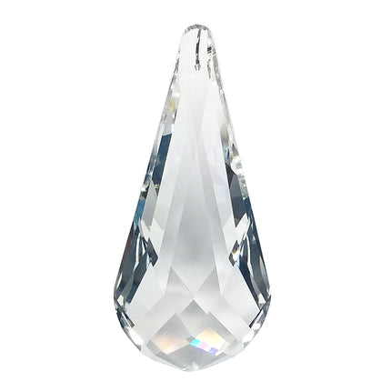 Big Faceted Drop Crystal 3 inches Clear Prism with One Hole on Top
