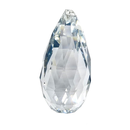 Faceted Pear Crystal 3 inches Clear Prism with One Hole on Top