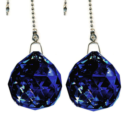 Crystal Fan Pulley 40mm Blue Water Faceted Ball Prism Magnificent Brand