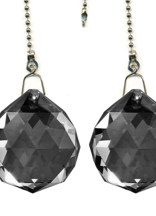 Crystal Fan Pulls 30mm Smoke Faceted Ball Prism Magnificent Brand