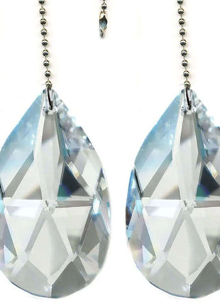 Crystal Fan Pulley 2 inches Clear Almond Prism Magnificent Brand