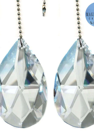 Crystal Fan Pulley 2 inches Clear Almond Prism Magnificent Brand