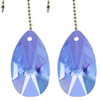 Crystal Fan Pulley 2 inches Sapphire Modern Almond Prism Magnificent Brand