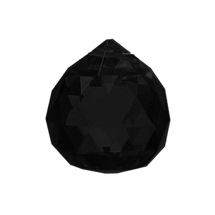 30mm Faceted Black Crystal Ball Prism Economic
