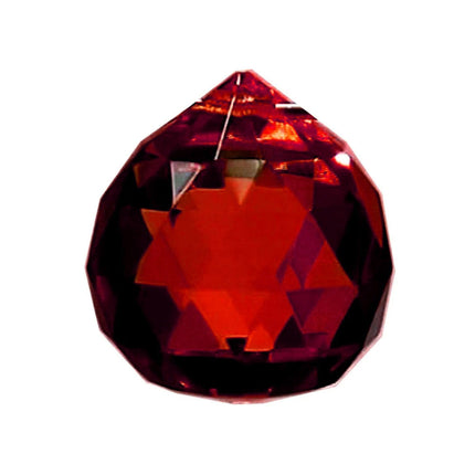 Large 40mm Faceted Red Crystal Ball Prism Economic