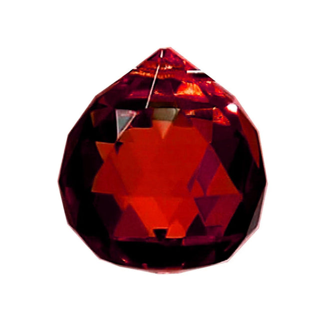 Large 40mm Faceted Red Crystal Ball Prism Economic