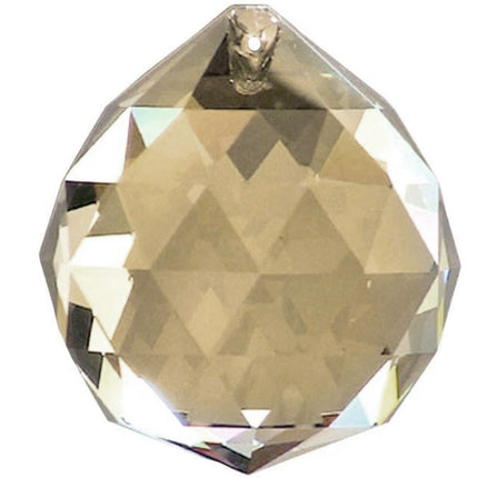 Faceted Ball Crystal 70mm Gold Prism with One Hole on Top